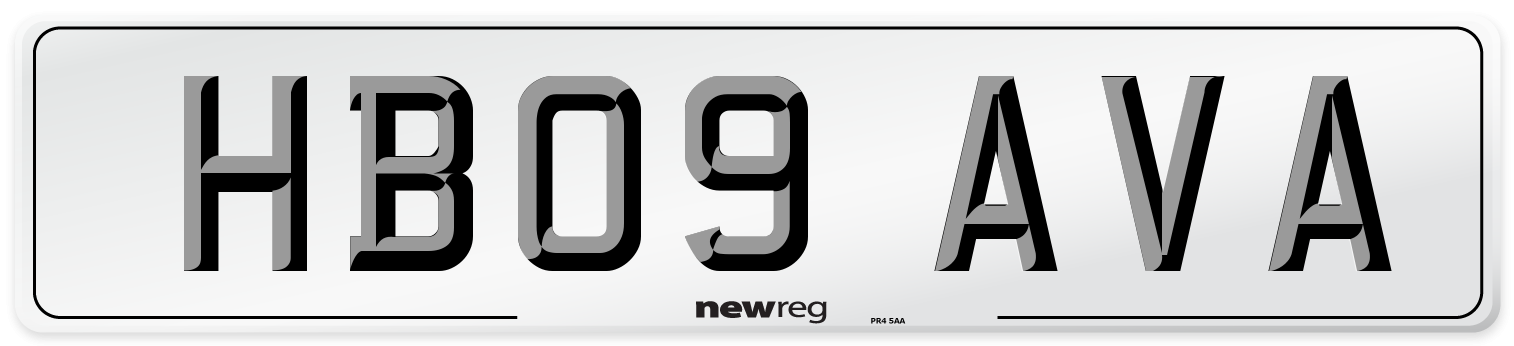 HB09 AVA Number Plate from New Reg